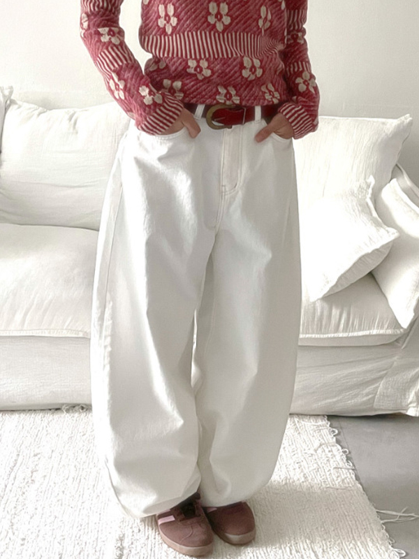 EMMIOL Jeans boyfriend con fiocco sulle tasche