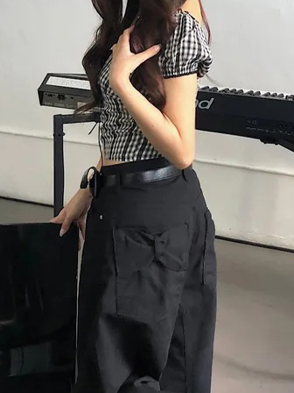 EMMIOL Jeans boyfriend con fiocco sulle tasche