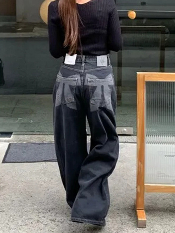 EMMIOL Jeans boyfriend con stampa a fiocco sulle tasche