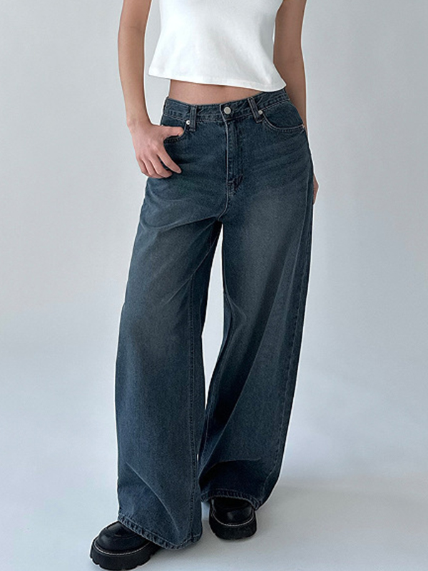 EMMIOL Jeans boyfriend casual a gamba larga