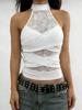 EMMIOL Lace Sheer Halter Vest