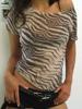 EMMIOL Girly Animal Print Short Sleeve