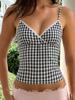 EMMIOL Elegant Checked Pattern Cami Top