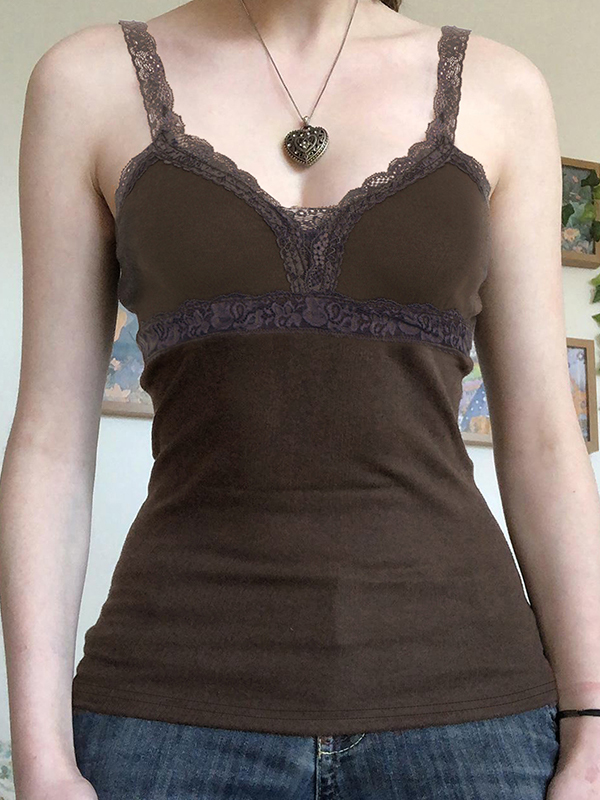 EMMIOL Vintage Lace Patchwork Cami Top