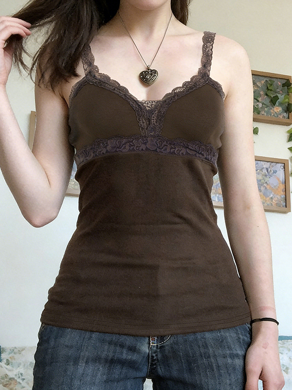 EMMIOL Vintage Lace Patchwork Cami Top