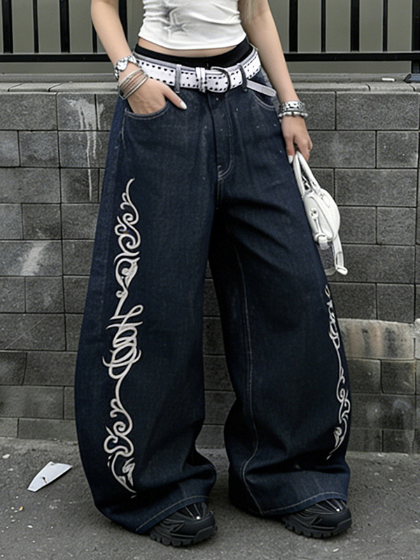 EMMIOL Custom Prints Boyfriend Jeans