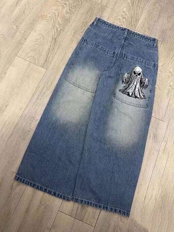 EMMIOL American Street Skull Boyfriend Jeans