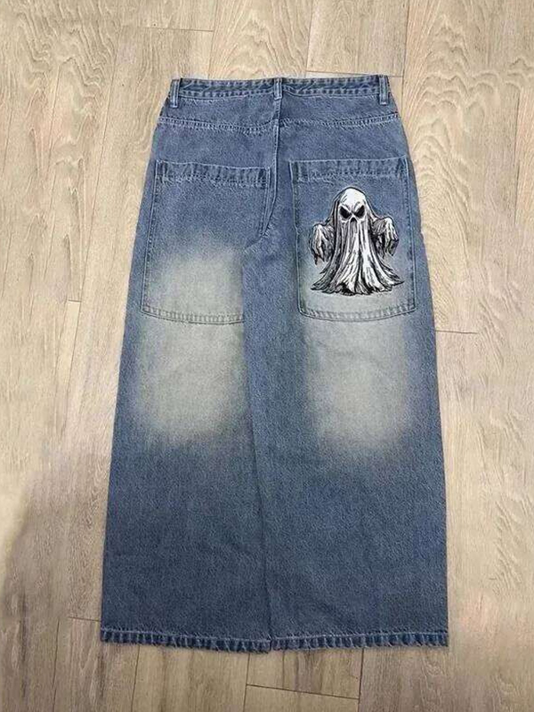 EMMIOL American Street Skull Boyfriend Jeans