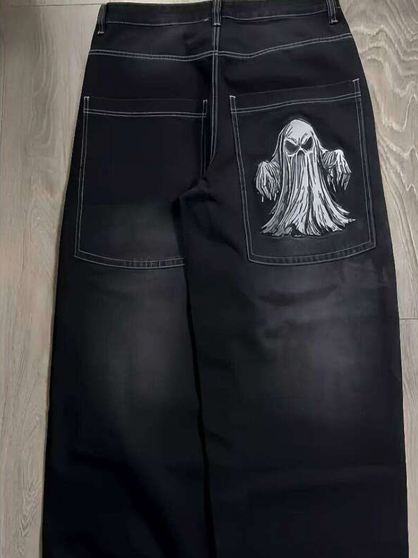 EMMIOL American Street Skull Boyfriend Jeans