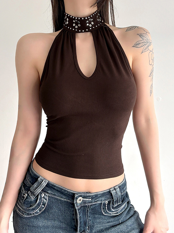 EMMIOL Chaleco halter estilo retro americano