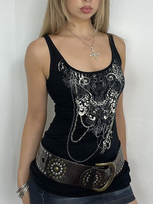 EMMIOL Top de tirantes con estampados personalizados