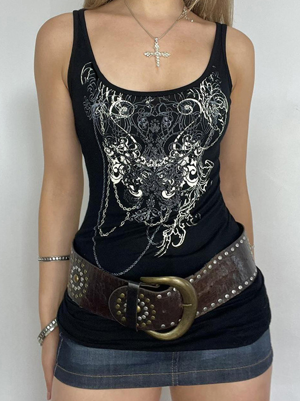 EMMIOL Top de tirantes con estampados personalizados