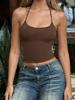 EMMIOL Chaleco informal sin espalda con cuello halter