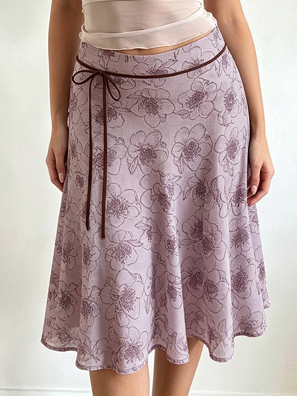 EMMIOL Falda larga con estampado floral