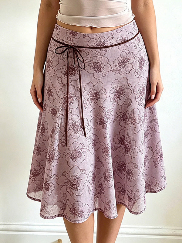 EMMIOL Falda larga con estampado floral