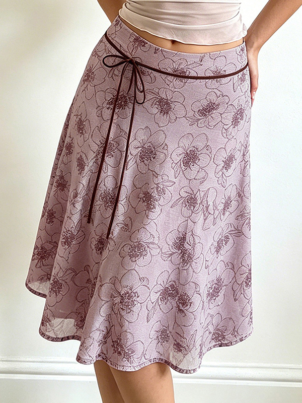 EMMIOL Falda larga con estampado floral