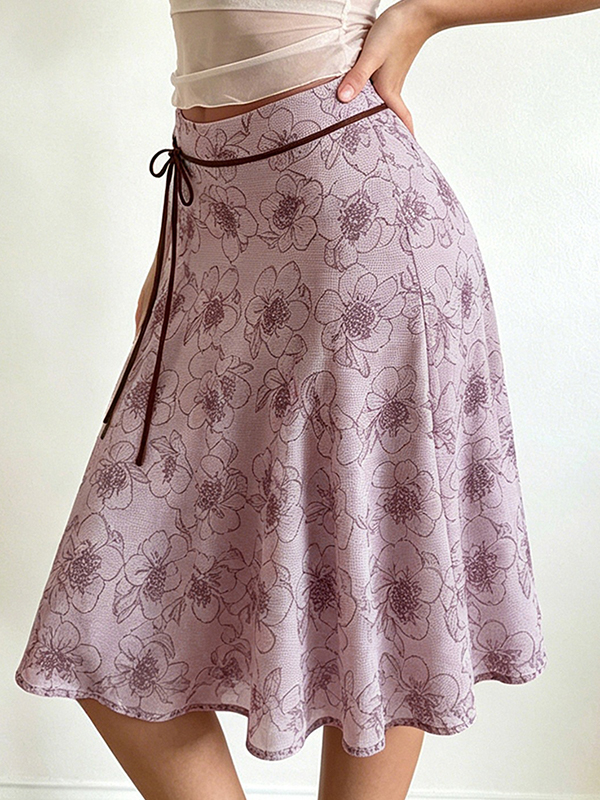 EMMIOL Falda larga con estampado floral