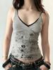EMMIOL Camiseta sin mangas con estampado floral vintage