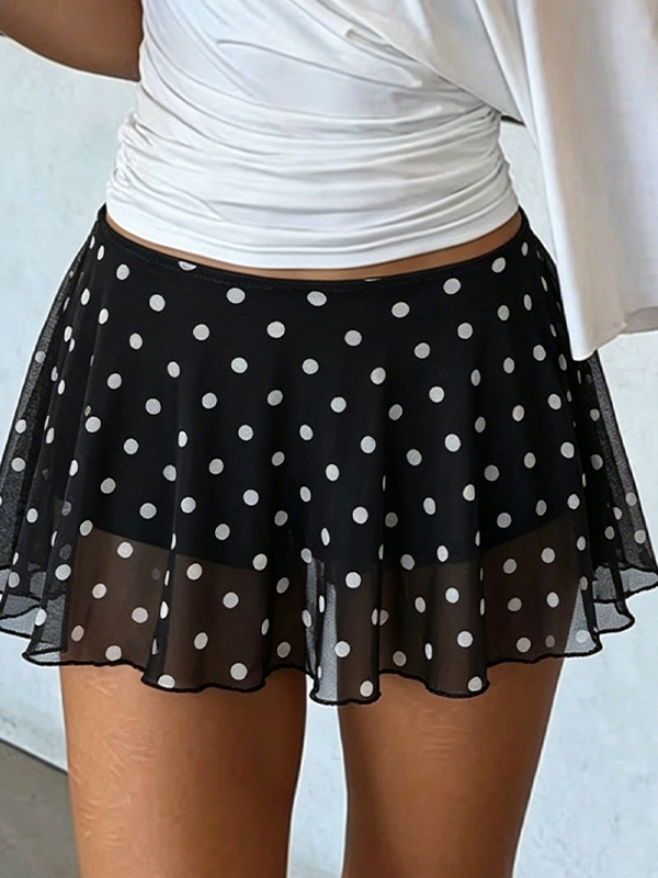 EMMIOL Minifalda retro de lunares