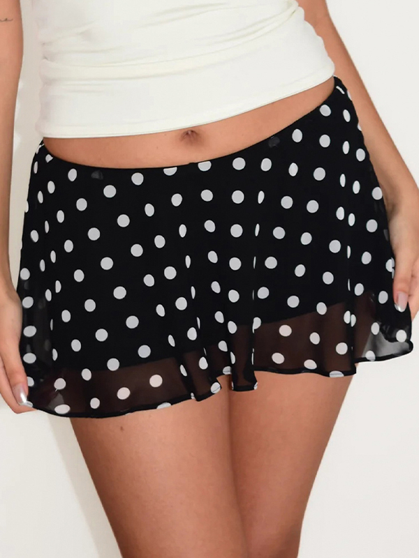 EMMIOL Minifalda retro de lunares
