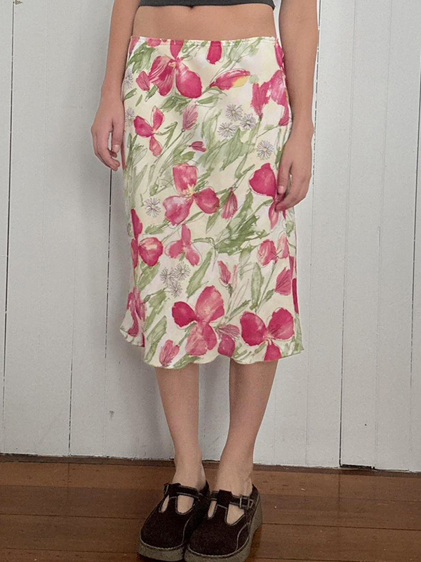 EMMIOL Falda larga con estampado floral