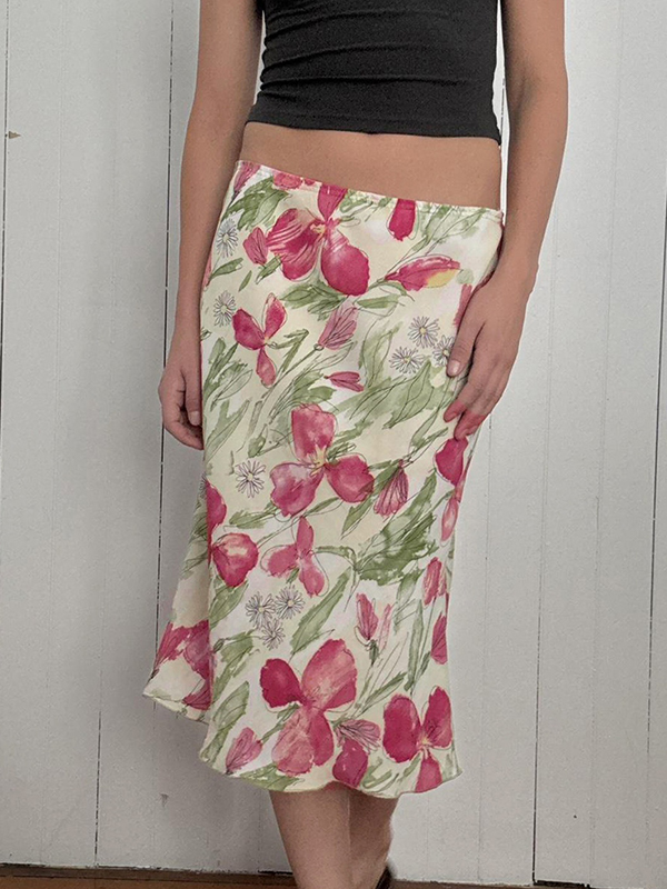 EMMIOL Falda larga con estampado floral