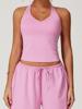 EMMIOL Fitted Backless Bra Padded Cups Halter Vest