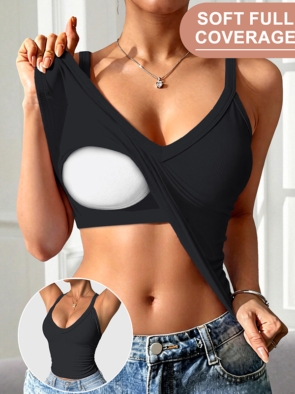 EMMIOL V-Neck Built-In Padding Tank Top