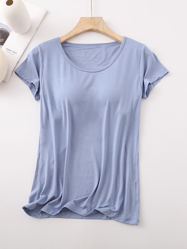 EMMIOL Modal Built-In Padding Short Sleeve