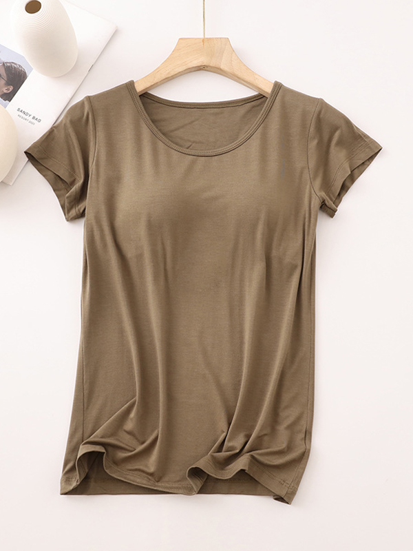 EMMIOL Modal Built-In Padding Short Sleeve