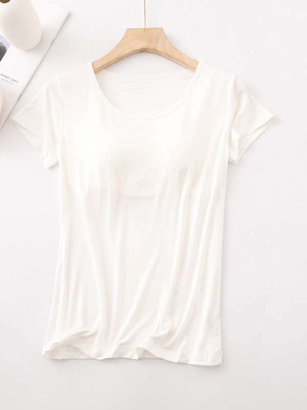 EMMIOL Modal Built-In Padding Short Sleeve