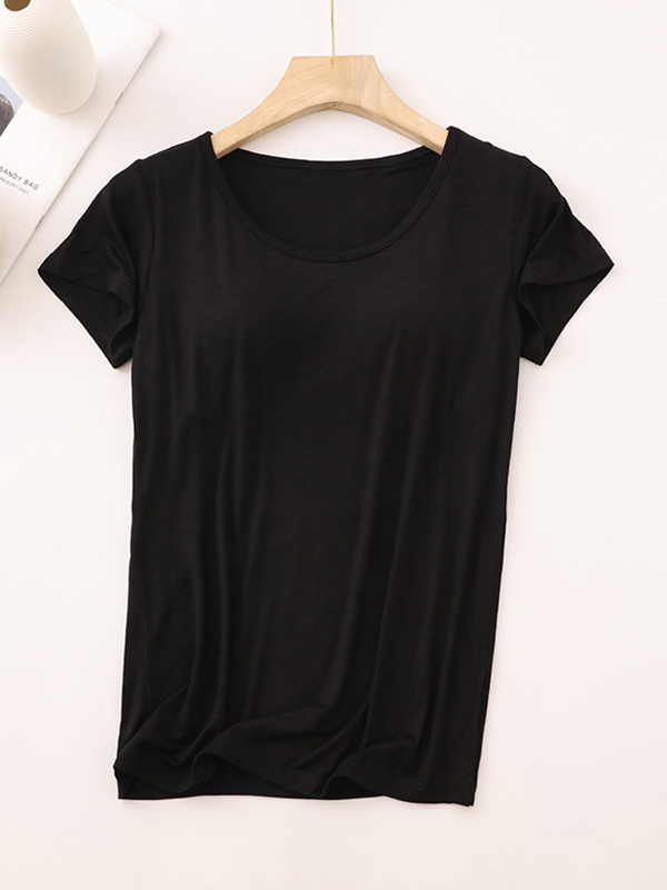 EMMIOL Modal Built-In Padding Short Sleeve