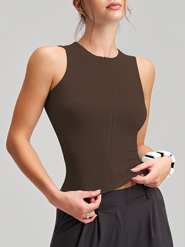 EMMIOL Grooved Threaded Rod Cup Tank Top