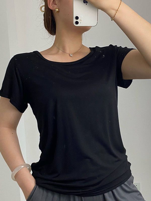 EMMIOL Modal Built-In Pads Short Sleeve