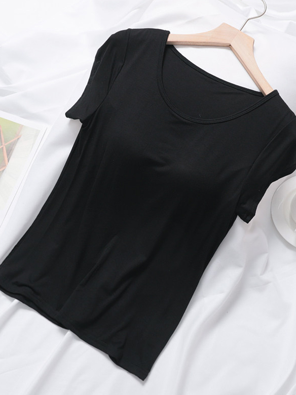 EMMIOL Modal Built-In Pads Short Sleeve
