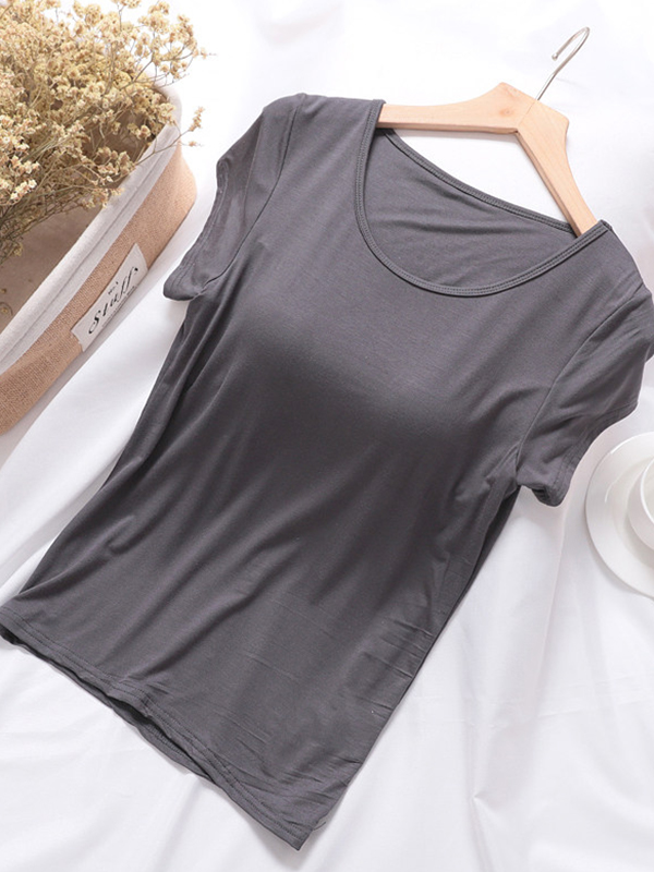 EMMIOL Modal Built-In Pads Short Sleeve