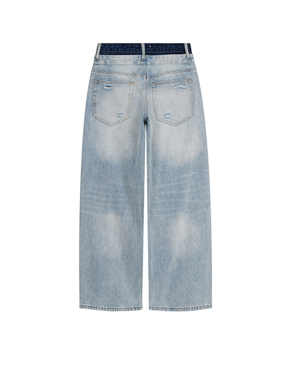 EMMIOL Jeans boyfriend retro de doble cintura