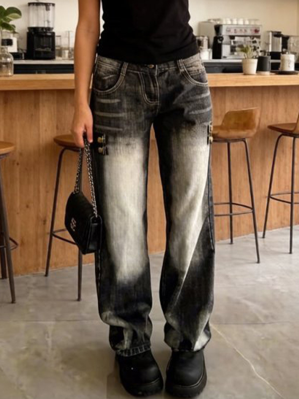 EMMIOL Jeans boyfriend retro de tiro bajo y corte curvo.