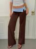 EMMIOL Pantalones rectos con bloques de color