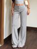 EMMIOL Pantalones rectos ajustados con encaje