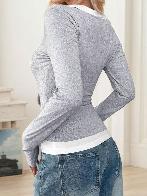 EMMIOL Elegante conjunto de dos piezas con mangas largas.