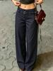 EMMIOL Pantaloni a gamba dritta con decorazione a mais, stile donna matura.