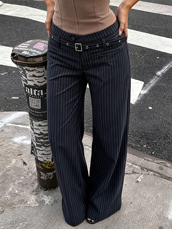 EMMIOL Pantaloni a gamba dritta con decorazione a mais, stile donna matura.