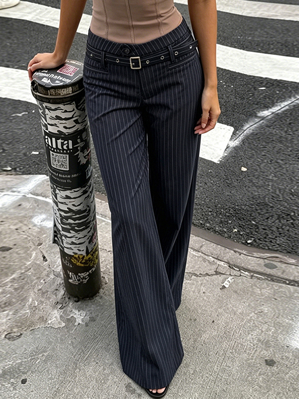 EMMIOL Pantaloni a gamba dritta con decorazione a mais, stile donna matura.