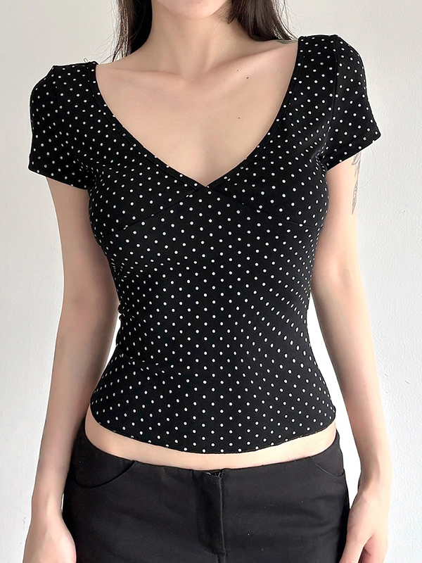 EMMIOL Lace Patchwork Short Sleeve