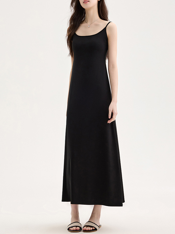 EMMIOL Maxikleid mit eckigem Ausschnitt und Bindepolstern