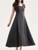 EMMIOL Maxikleid mit U-Ausschnitt und Bindebändern
