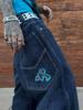 EMMIOL Pantalones vaqueros holgados bordados