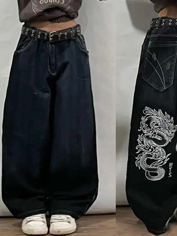 EMMIOL Vaqueros holgados estilo vintage lavados de principios de los 2000