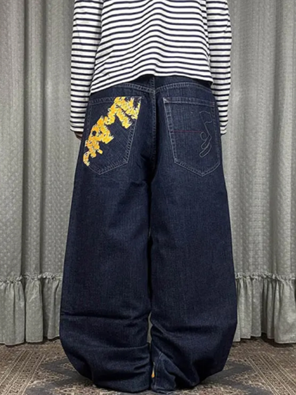EMMIOL Vaqueros holgados estampados